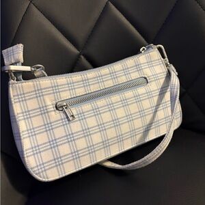 Brandy Melville Blue and White Plaid Wristlet